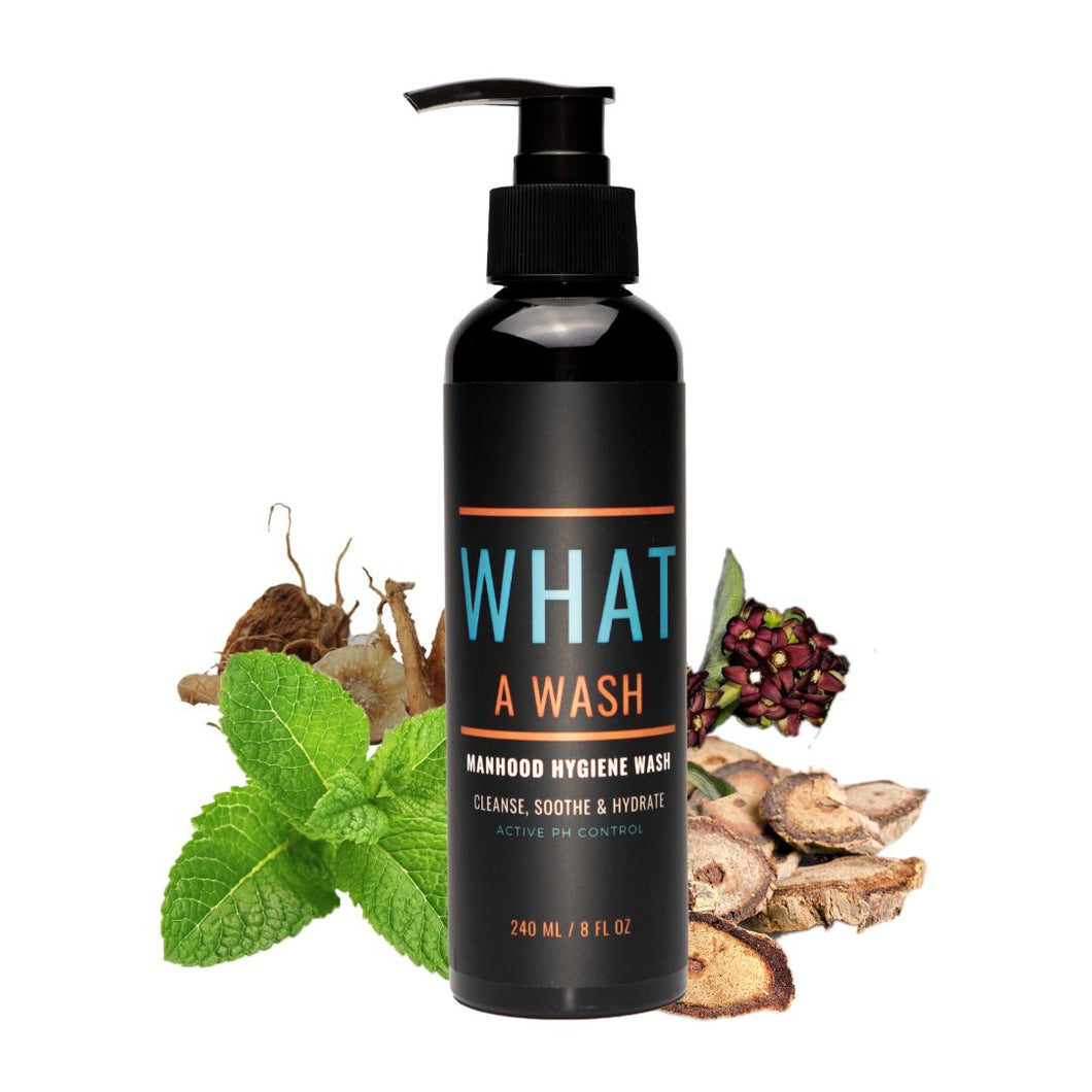 Mens Intimate Wash 240 ml What A Wash- Male Care , Hygiene Wash - Natural Soap for Men & Increase Sexual Health